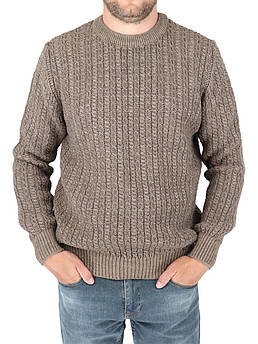 Зимовий в'язаний світлий чоловічий светр Trist Star 5352 S.Kahve