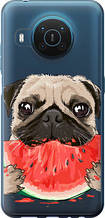 Чохол на Nokia X20 Мопс і кавун "4665u-2532-851"