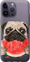Чохол на iPhone 14 Pro Max Мопс і кавун "4665u-2667-851"
