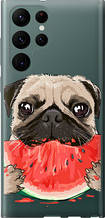 Чохол на Samsung Galaxy S22 Ultra Мопс і кавун "4665u-2500-851"