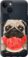 Чохол на iPhone 14 Мопс і кавун "4665u-2648-851"