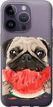 Чохол на iPhone 14 Pro Мопс і кавун "4665u-2646-851"