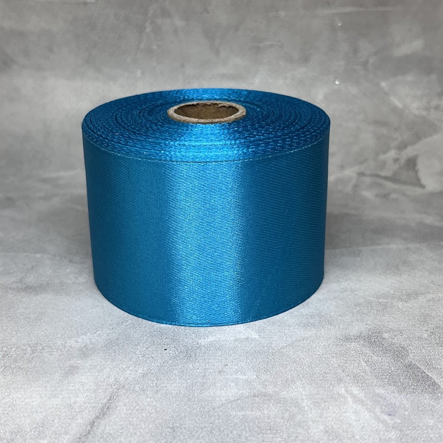 Атласна стрічка 5 см, колір бірюзовий, 1 рулон (23 м), арт 019294, Бірюзовий, фото 1