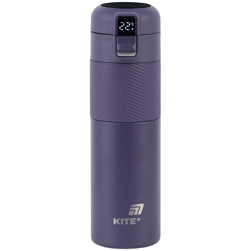 Термос з термодатчиком 450 мл фіолетовий k25-1227-3, фото 1