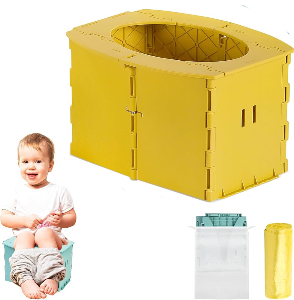 Дитячий складаний дорожній горщик ЖІЛТИЙ, фото 1