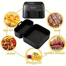 Набір форм в аерогриль прямокутна та квадратна силіконові 19398 2 шт чорний ID 5156193, фото 5