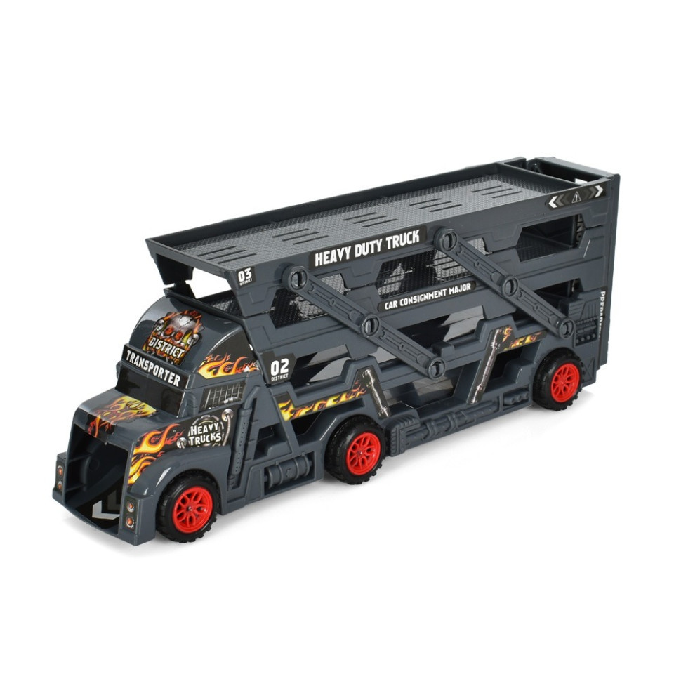 Дитячий трейлер із машинками K180A20 у наборі 8 машинок, фото 1