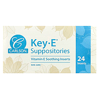 Геморой, свічки з вітаміном Е, Key • E Suppositories, Carlson, 24 шт.