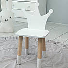 Дитячий дерев'яний стільчик принцеса 26.5х26х25см, стілець для дитини, білий