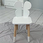 Дитячий стільчик метелик 26.5х26х25см, стілець у дитячу кімнату до 7 років, білий