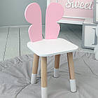 Дитячий стільчик метелик 26.5х26х25см, стілець у дівчачу кімнату, білий з рожевим