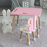 Дитячий прямокутний столик 46х60х45, стіл для дитячої кімнати від 1 року, фіолетовий, фото 3