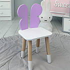 Дитячий стільчик метелик 26.5х26х25см, стілець у дитячу кімнату до 7 років, білий з фіолетовим