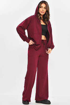 Спортивний костюм жіночий однотонний бордового кольору 207400T Безкоштовна доставка