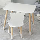 Дитячий прямокутний столик 46х60х45, стіл у дитячу від 1 року, білий, фото 8