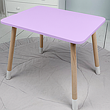 Дитячий прямокутний столик 46х60х45, стіл для дитячої кімнати від 1 року, фіолетовий, фото 2