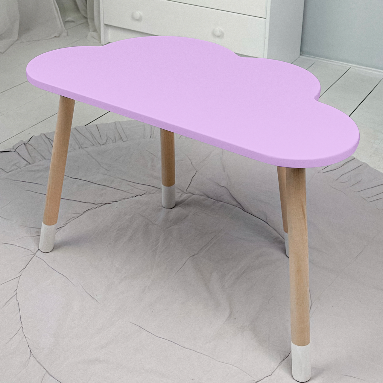 Дитячий столик хмарка 46х70х40, трюмо для дівчаток до 7 років, фіолетовий, фото 1