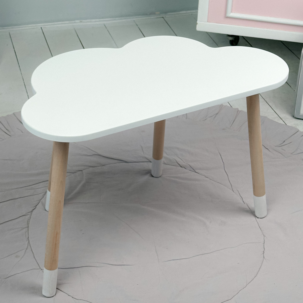 Дитячий столик хмаринка 46х70х40, стіл від 1 року для дитини, білий, фото 1