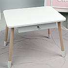 Дитячий столик з висувним ящиком 46х60х45, стіл трюмо в дитячу кімнату, білий