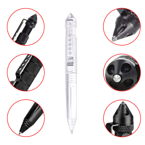 Ручка Тактична зі склобоєм Laix B2 Tactical Pen / алюміній Срібло, фото 1