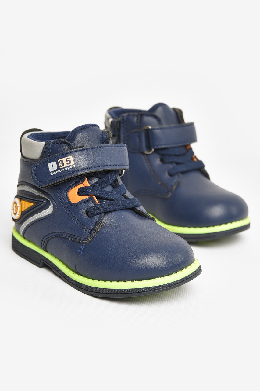 Черевики дитячі демісезон синього кольору на флісі 207470T Безкоштовна доставка, фото 1