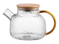 Заварник 1л Gemini Dew боросилікатне скло, бамбук, прозорий ТМ ARDESTO