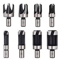 Оригінал! Набір пробкових фрез по дереву 8шт 6/10/13/16мм, циліндричні - Вища Якість!