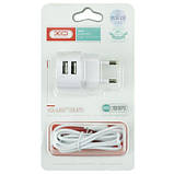 Оригінал! Зарядний пристрій XO 2xUSB 2.4A + cable USB to Micro 5P white (L62-M-WH) - Вища Якість!, фото 3