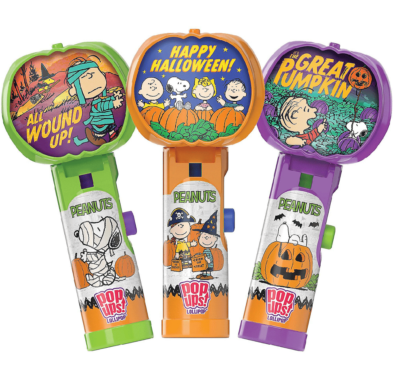 Тримач з льодяником Pop Ups Halloween Peanuts Mini Lollipops 1 шт, фото 1