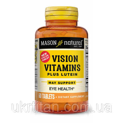 Оригінал! Антиоксидант Mason Natural Вітаміни для очей із лютеїном, Vision Vitamins Plus Lutein, (MAV-14075) - Вища Якість!, фото 1