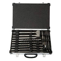 Оригінал! Набір свердл і зубил 17шт для перфоратора відбійного молотка SDS-Plus, кейс - Вища Якість!