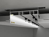 Дворядний карниз прихованого монтажу 172х53 з Led підсвіткою Білий