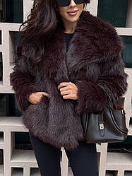 Тепла жіноча укорочена шуба з екохутра Gmk2784