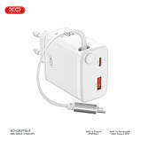 Оригінал! Зарядний пристрій XO 1xUSB-C + 1xUSB QC30W GaN + cable USB-C to USB-C white (XO-CE31) - Вища Якість!, фото 4