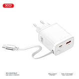 Оригінал! Зарядний пристрій XO 1xUSB-C + 1xUSB QC30W GaN + cable USB-C to USB-C white (XO-CE31) - Вища Якість!, фото 5