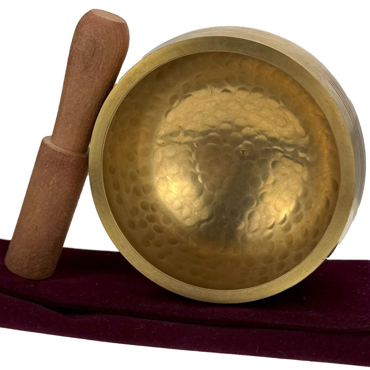 Співоча тибетська чаша кована 5х11 см жовта у мішечку (В1237а), фото 1