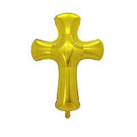 Фольгована куля хрест золотий 75х63 см (Китай)