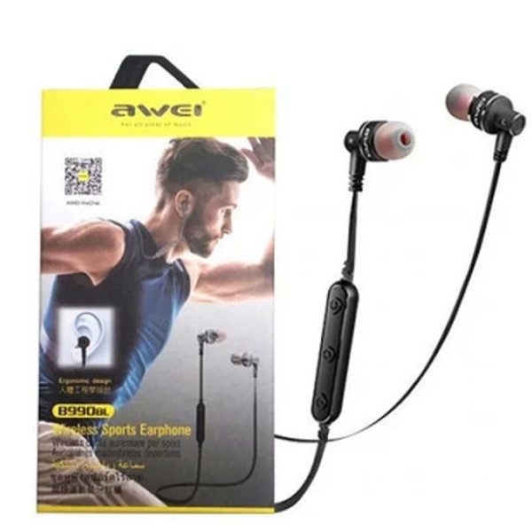 Бездротові Bluetooth навушники гарнітура AWEI B990BL BT Чорні, фото 1