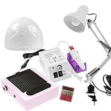 Стартовий набір для манікюру та педикюру 4в1: з лампою для освітлення, фрезером, витяжкою та лампою Sun 5 - RD-5