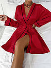 Шовкові жіночі халати №7010 Червоний, фото 5