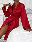 Шовкові жіночі халати №7010 Червоний, фото 2