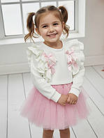 Святковий костюм для дівчинки светрик і фатинова спідниця  Рожевий 116-128р