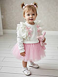 Святковий костюм для дівчинки светрик і фатинова спідниця  Рожевий 116-128р, фото 2