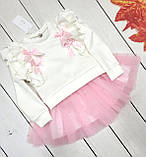 Святковий костюм для дівчинки светрик і фатинова спідниця  Рожевий 116-128р, фото 3