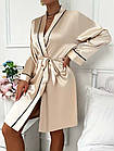 Шовкові жіночі халати №7010 Кремовий, фото 2