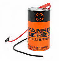 Літієва високотокова батарейка FANSO Li-SoCL2 3,6V ER34615M/FL D/R20 13000mAh 46.8Wh з кабелями