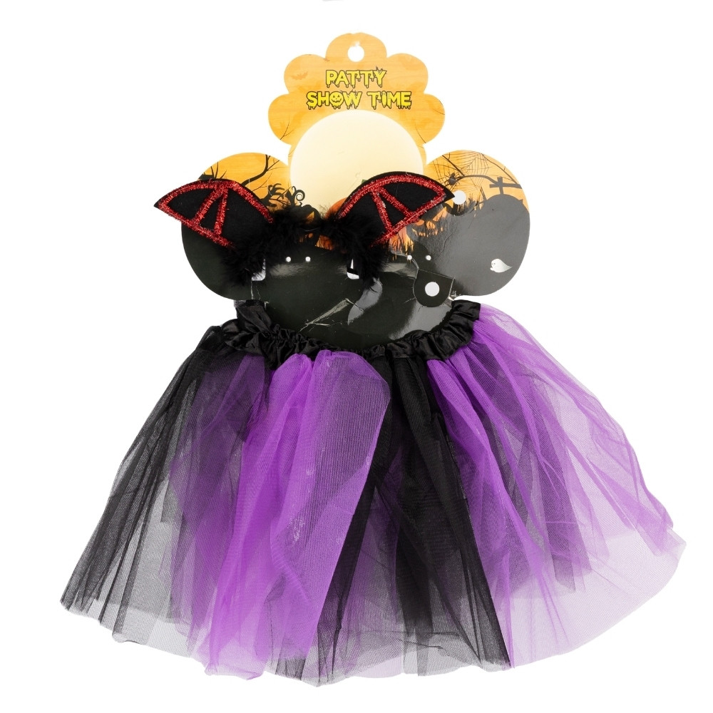 Карнавальний костюм на Хелловін "Витончений кажанчик" | спідниця та обруч