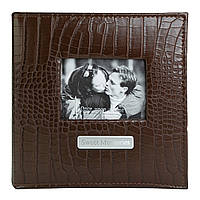 Aльбом   L094  200 ф. шкіряний прошитий кроко з  віконцем коричневий