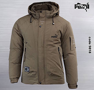 Чоловіча куртка Puma спортивна утеплена зимова куртка Пума чорна з капюшоном, фото 3