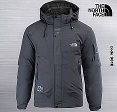 Чоловіча куртка The North Face TNF спортивна утеплена зимова куртка Зе Норт Фейс темно-сірий з капюшоном